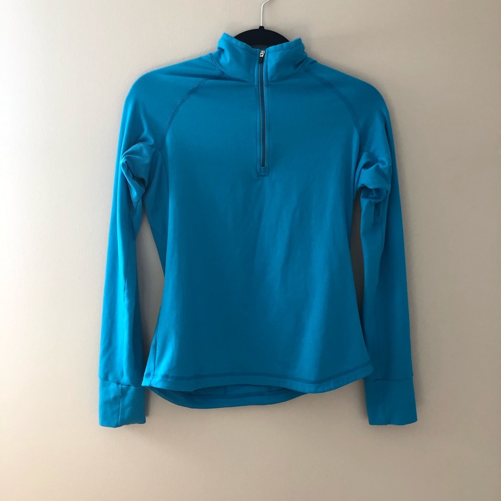 Reebok teal quarter zip fitted jacket